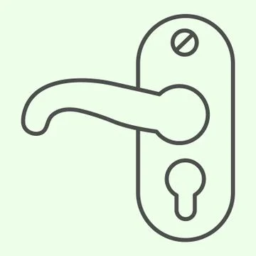 Door lock thin line icon. Door handle or knob symbol with keyhole outline style Illustration