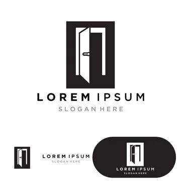 Door logo and symbol vector Stock Illustration