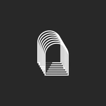 Door logo isometric shape, abstract doorway gate symbol, creative interior de Stock Illustration