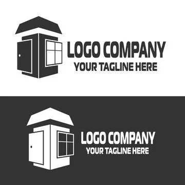 Door logo vector, window icon abstract. Windows and doors services abstract c Stock Illustration