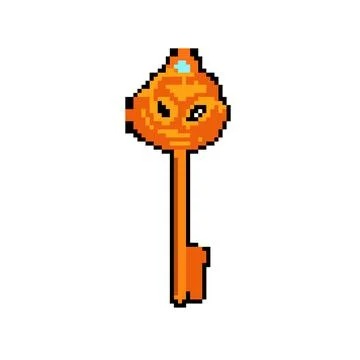 Door magic key pixel art vector illustration Stock Illustration