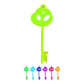 Door magic key vector cartoon graphic Stock Illustration