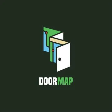Door Map Logo Ilustración de archivo