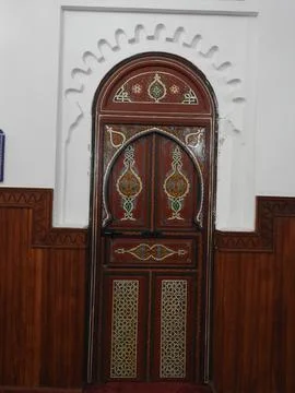 Door of mosque in Morocco Stock Photos