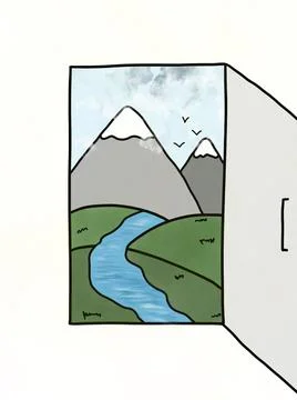 The door to nature Illustrazione stock