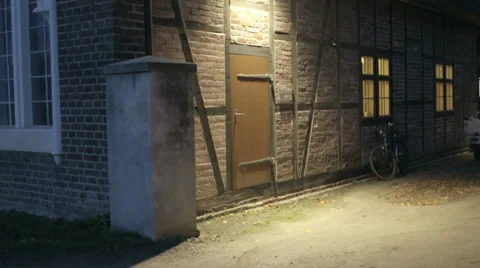 Door at Night Stock Footage 36053074