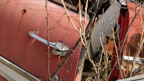 Door of an old abandoned car Stock Footage 78826558