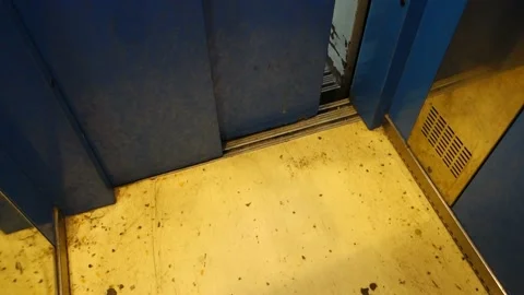 Door of old elevator is opening Stock Footage 158697650