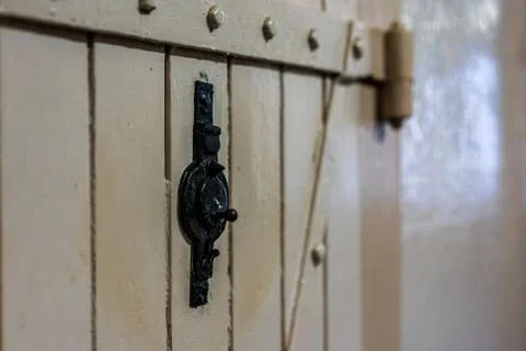 Door an old prison cell . Stock Photos