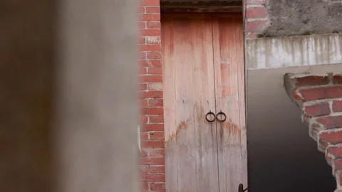An door of an old store in Bopiliao, a historical street in Taipei, Taiwan. Stock Footage
