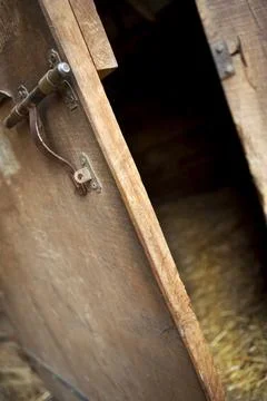 Door open in a barn Stock Photos