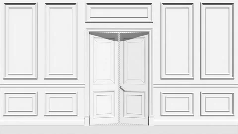 Door Opening Alpha Channel Stock Footage 145977739