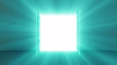 Door opening with bright light Shine effect Stock Footage 230844271