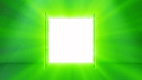 Door opening with bright light Shine effect Stock Footage 230844433