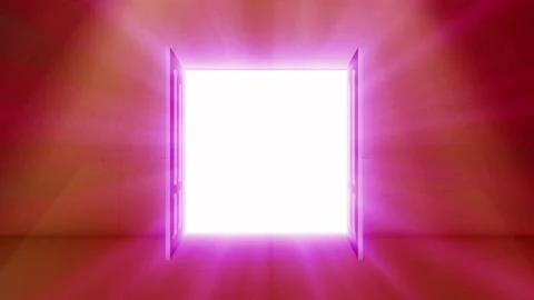 Door opening with bright light Shine effect Stock Footage 230847365