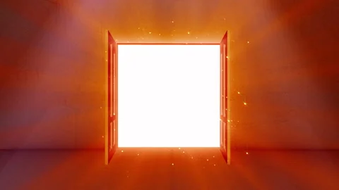 Door opening with bright light Shine effect Stock Footage 230848313