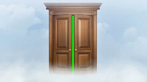 Door opening with chroma key 库存影片 38439008