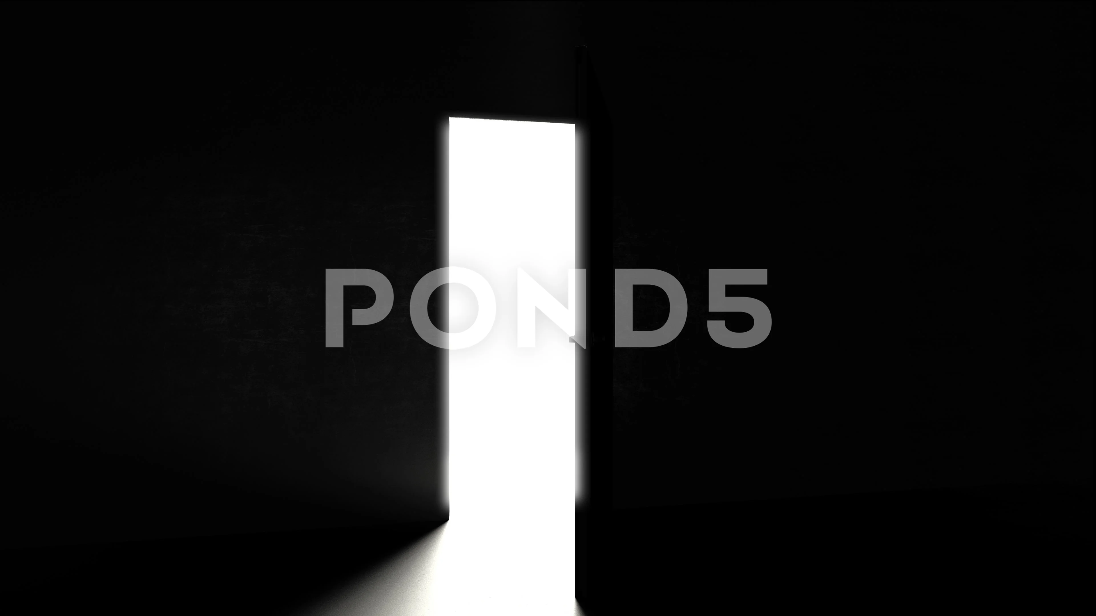 Doors Opening In A Dark Room - Stock Motion Graphics