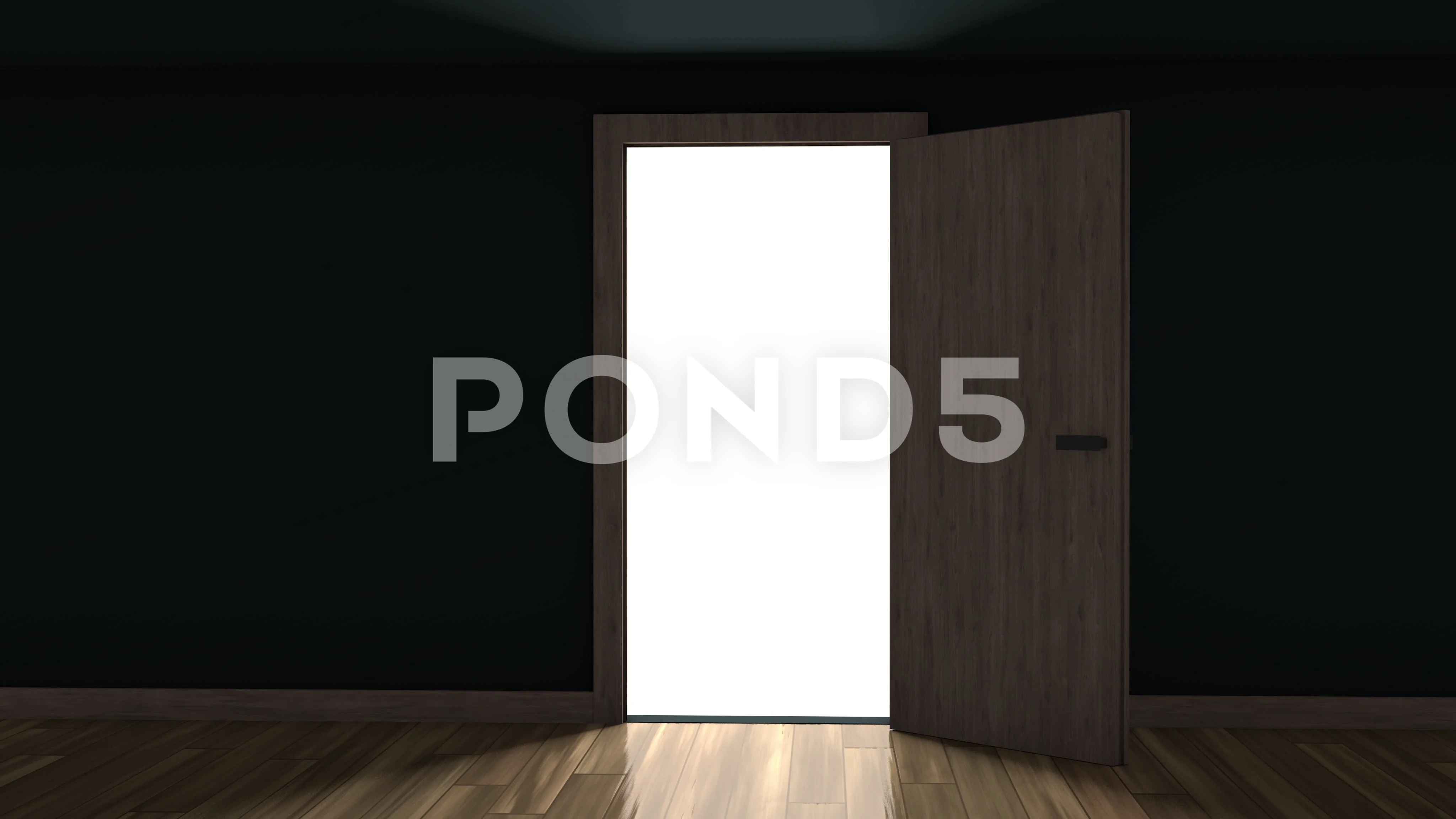 Doors Opening In A Dark Room - Stock Motion Graphics