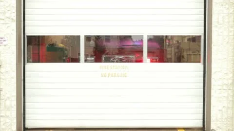 Door opening on a Fire Engine Stock-Footage 10580116