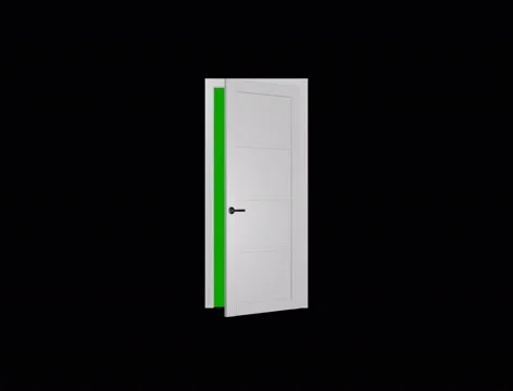 Door opening green screen. alpha channel Stock Footage 53481051