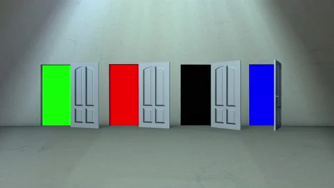 Door opening with green screen Stock Footage 230844620