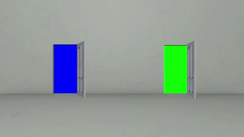 Door opening with green screen Stock Footage 230851880
