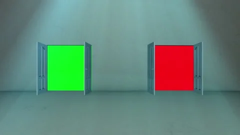 Door opening with green screen Stock Footage 230865414