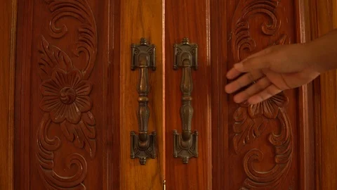 Door opening to light Stock Footage 113845359