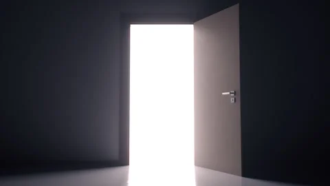 Door Opening To Light Stock Footage 312404093