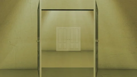 Door opening loop animation Stock Footage 230871260