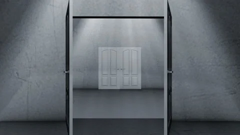Door opening loop animation Stock Footage 230871739