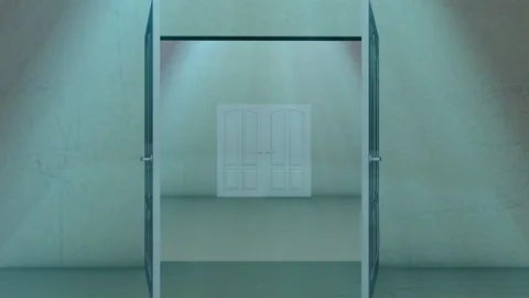 Door opening loop animation Stock Footage 230892885