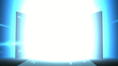 Door opening to shining light Stock Footage 10877573