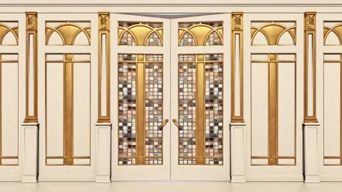 Door Opening Transition Alpha Channel Video stock 147493643