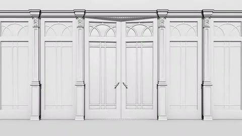 Door Opening Transition Alpha Channel Stock Footage 147665778