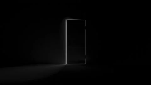 Door opens and a bright light flooding a dark room. Can be used as a concept of  Stock Footage 165382633