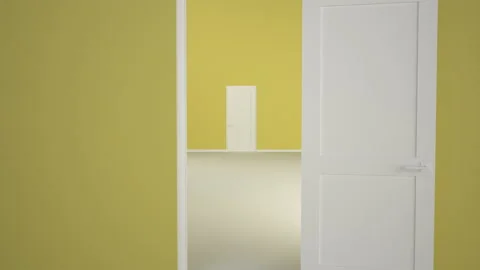 Door opens and a bright light flooding a dark room. Can be used as a concept of  Video stock 167232432