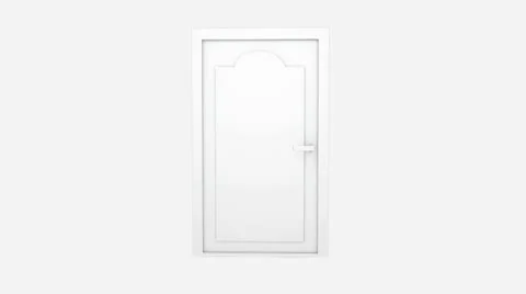 The door opens and closes in white room. Green screen Stock Footage 10726885