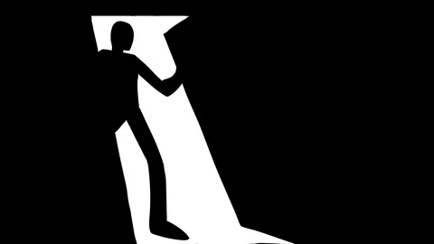 Door opens in dark and man looks in. Stock Footage 104740175