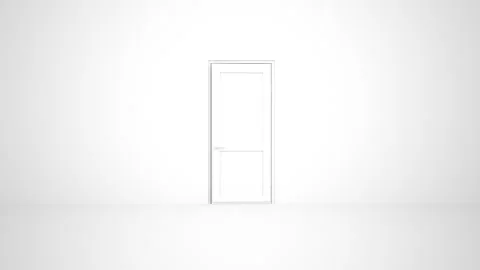 The door opens into darkness and the unknown. It can be used as a concept of dou Stock Footage 165382695