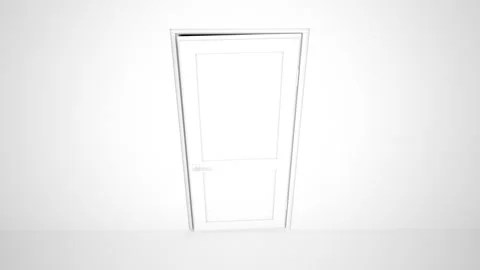 The door opens into darkness and the unknown. It can be used as a concept of dou Stock Footage 165382976