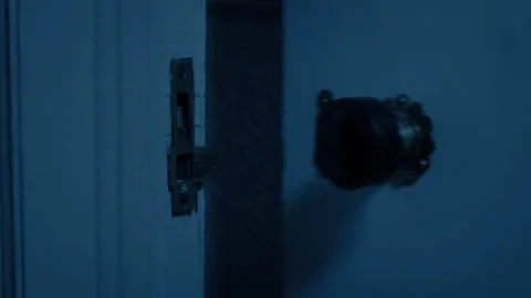 Door Opens Or Closes In Dark House Video stock 236476291