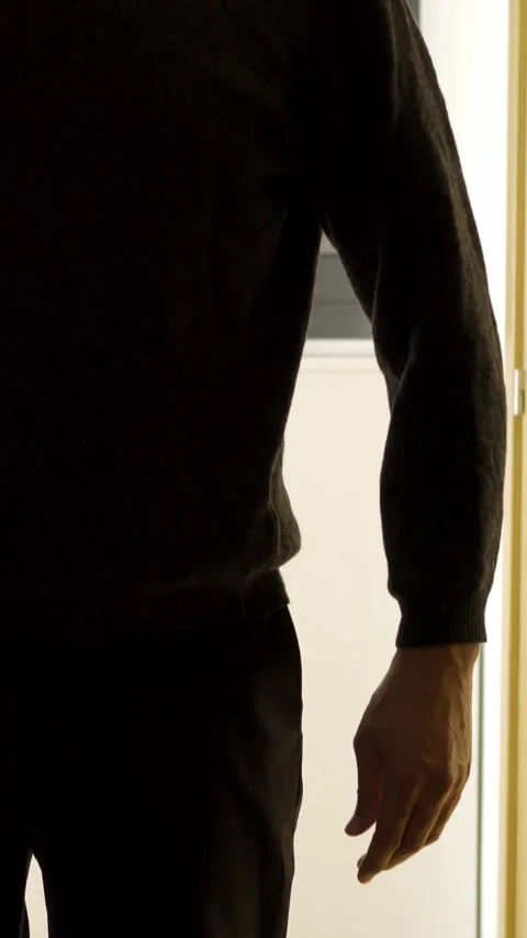 Door opens with a silhouette Vidéo 337033239