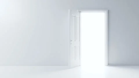 Door opens - theme hope, exit, chance or presentation Видео 159903108