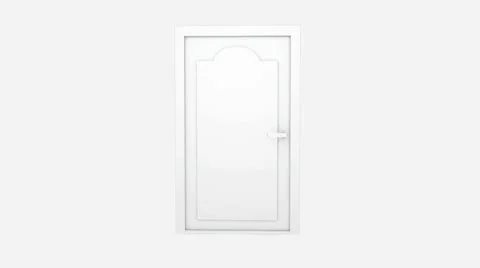 The door opens in white room. Green screen Video stock 10726879