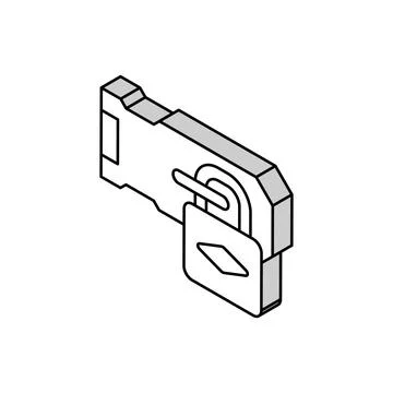 Door padlock isometric icon vector illustration Illustrazione stock