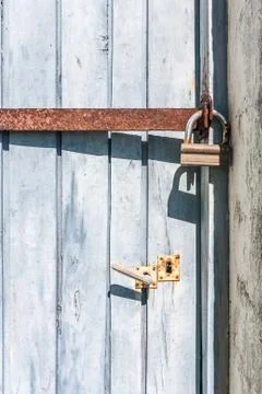 Door padlocked Stock Photos