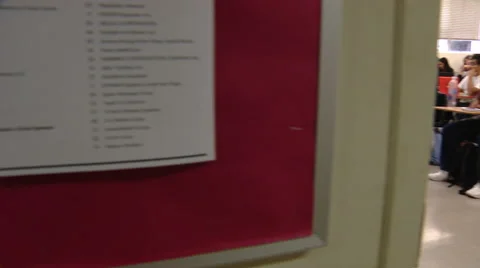 Door pan of college classroom Stock Footage 60051269