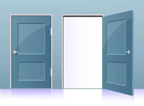 Door Panel in Open and Close Position - Stock Illustration Stock Illustration